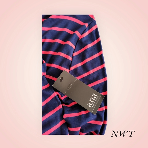 NWT!! Designer A.N.A Casual Striped Midi Dress - Picture 6 of 14